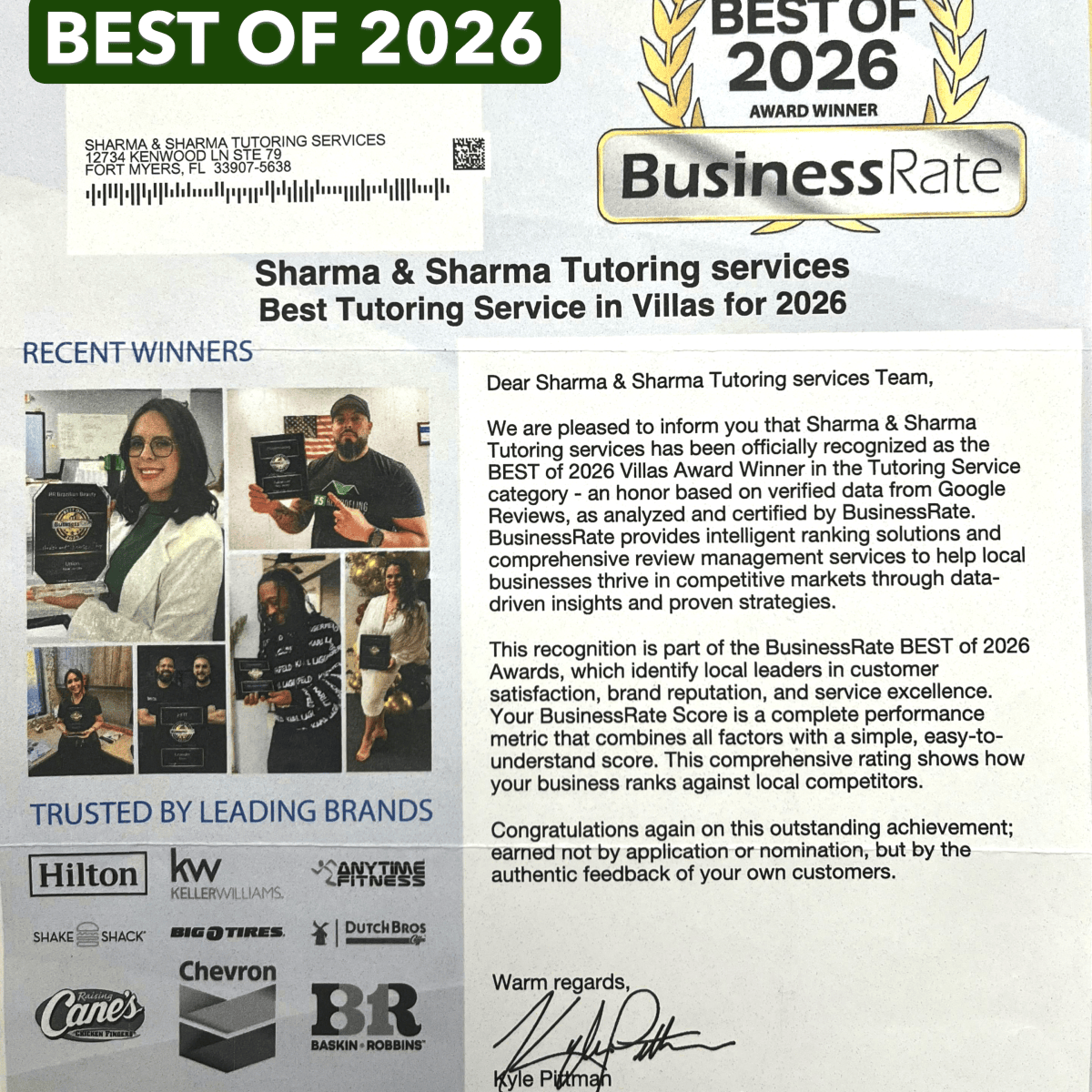 Celebrating Excellence: We Are Named Best Tutoring Service in Villas for 2026!&nbsp;🏆